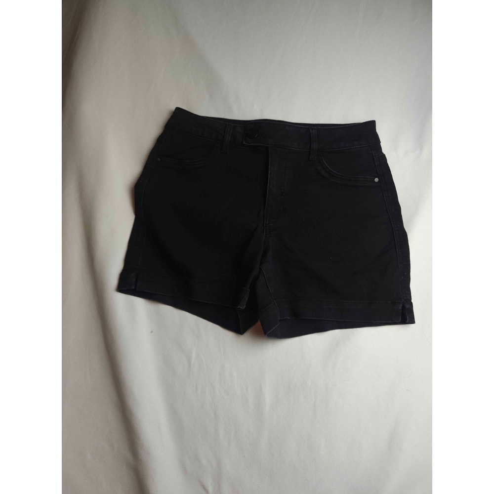 d.jeans Denim Shorts Womens Size 10 Black Cuffed Stretch Casual Boyfriend Pocket
